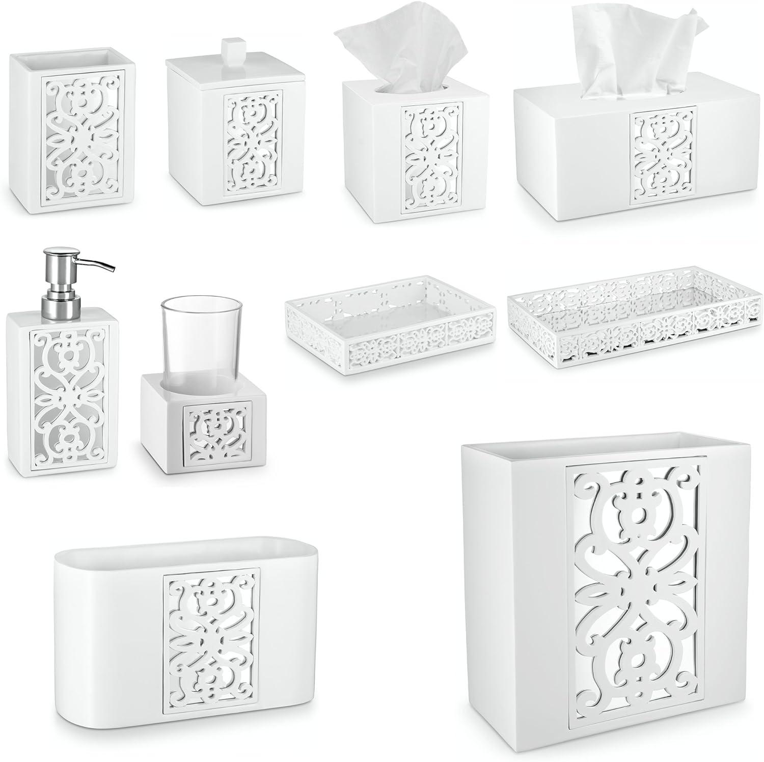 Mirror Janette Style 6 Piece Bathroom Accessories Set