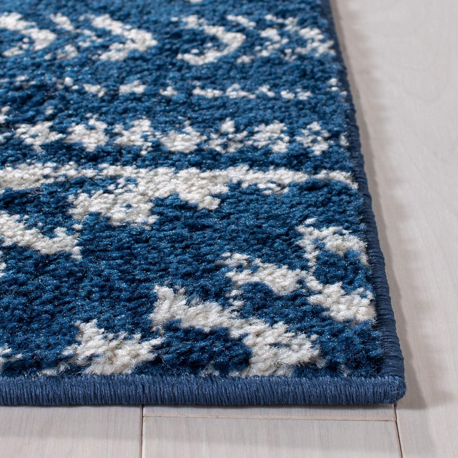 Tulum TUL272 Power Loomed Indoor Area Rug - Navy/Ivory - 5'3"x7'6" - Safavieh