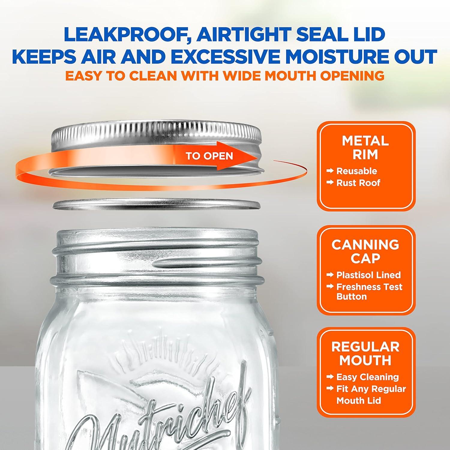 NutriChef Glass Jar - Set of 6 (Set of 6)