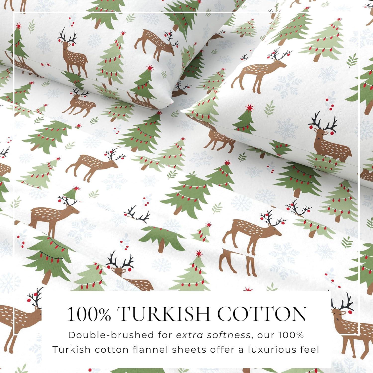 100% Cotton Lodge Printed Flannel Sheet Set