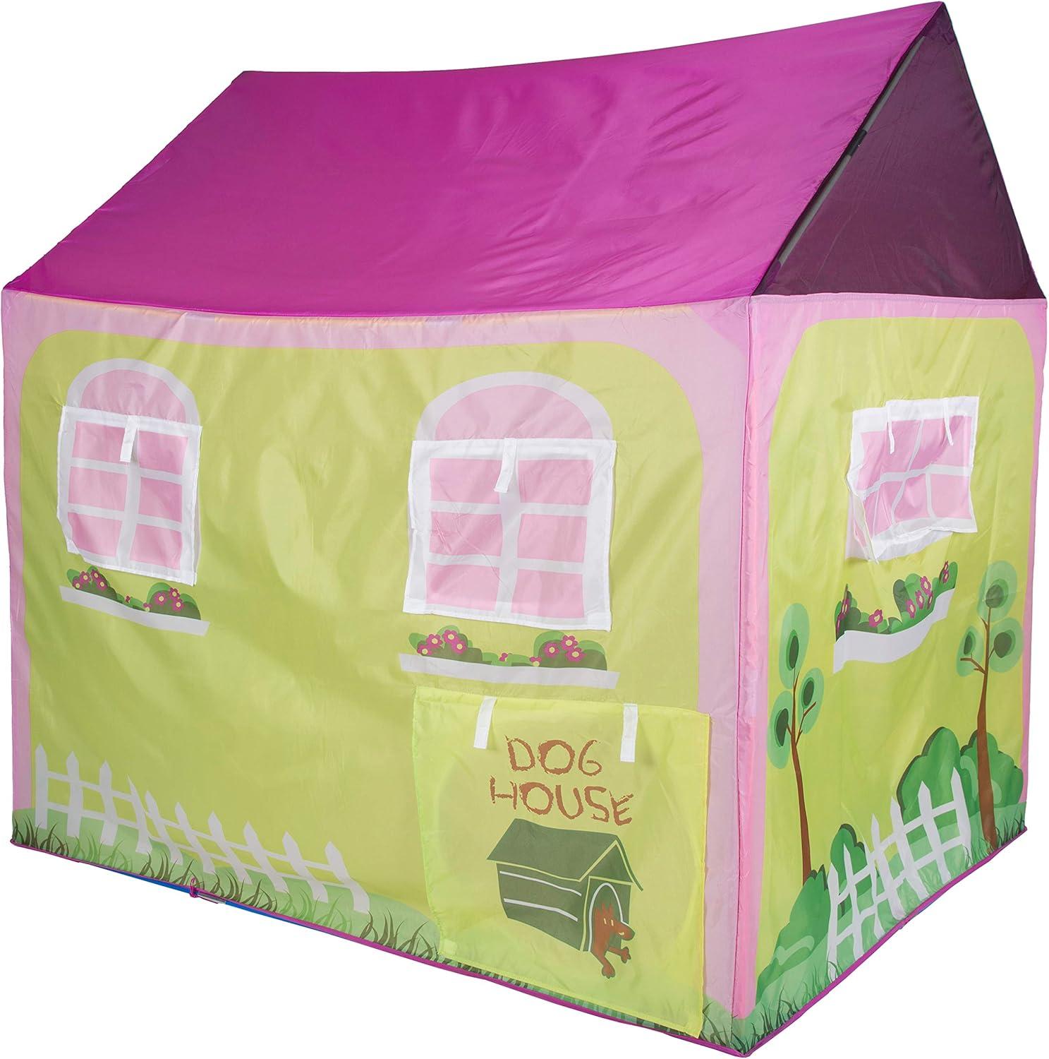 Pink and Yellow Cottage House Kids Play Tent 58" x 48"