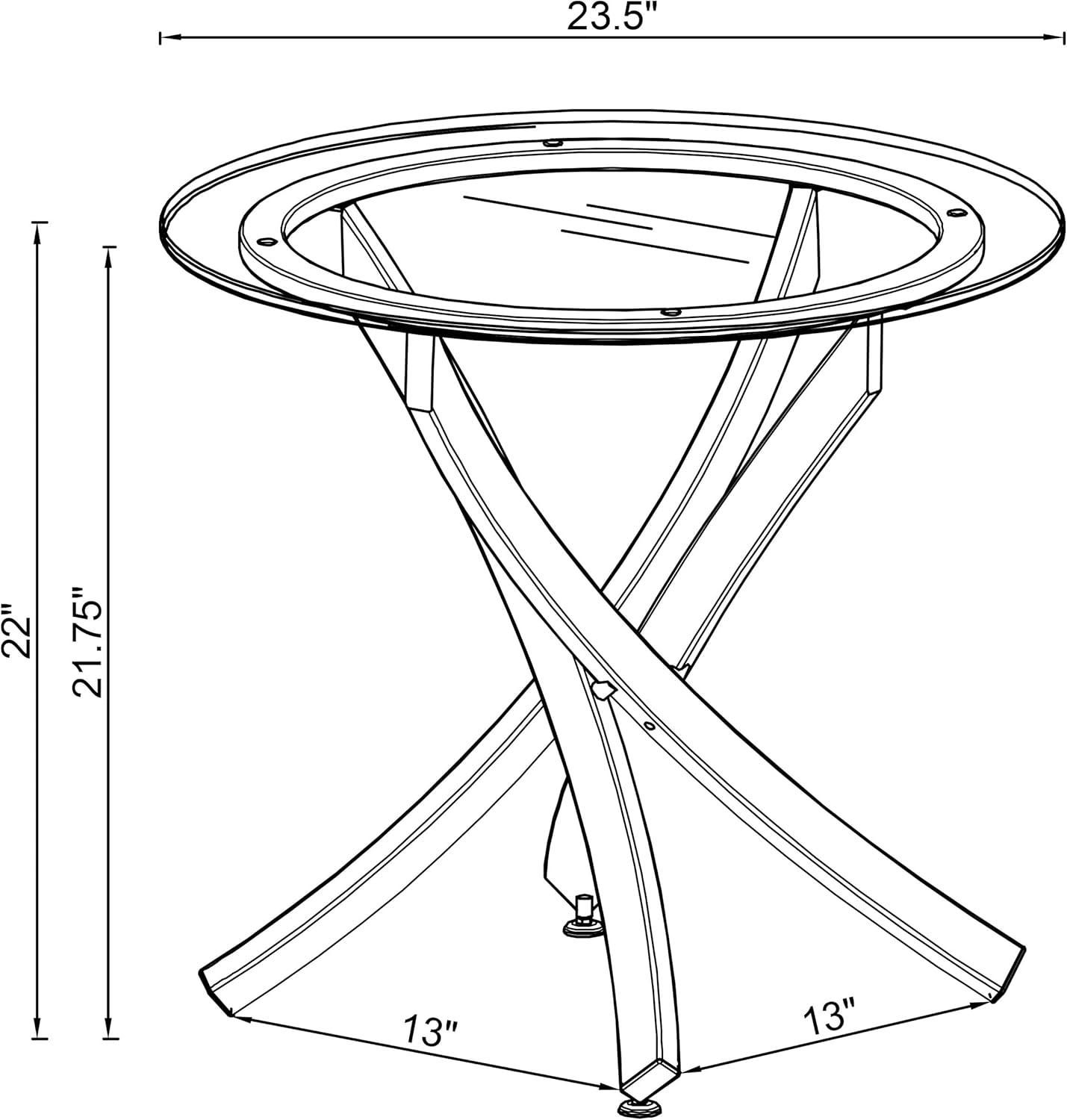 Brooke Glass Top End Table Chrome and Black