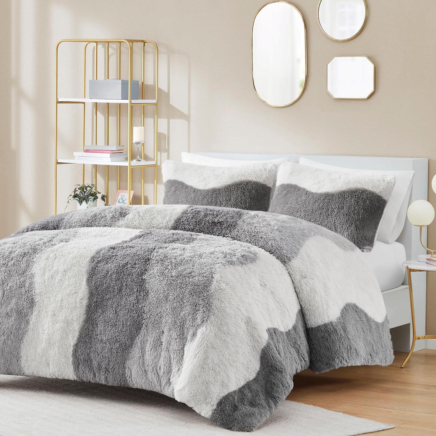Intelligent Design Ombre Shaggy Faux Fur Comforter Set