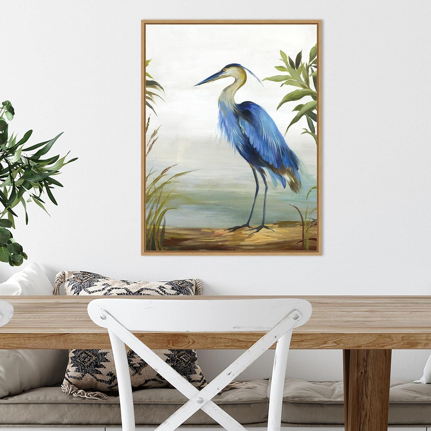 Amanti Art Blue Heron by Aimee Wilson Framed Canvas Wall Art