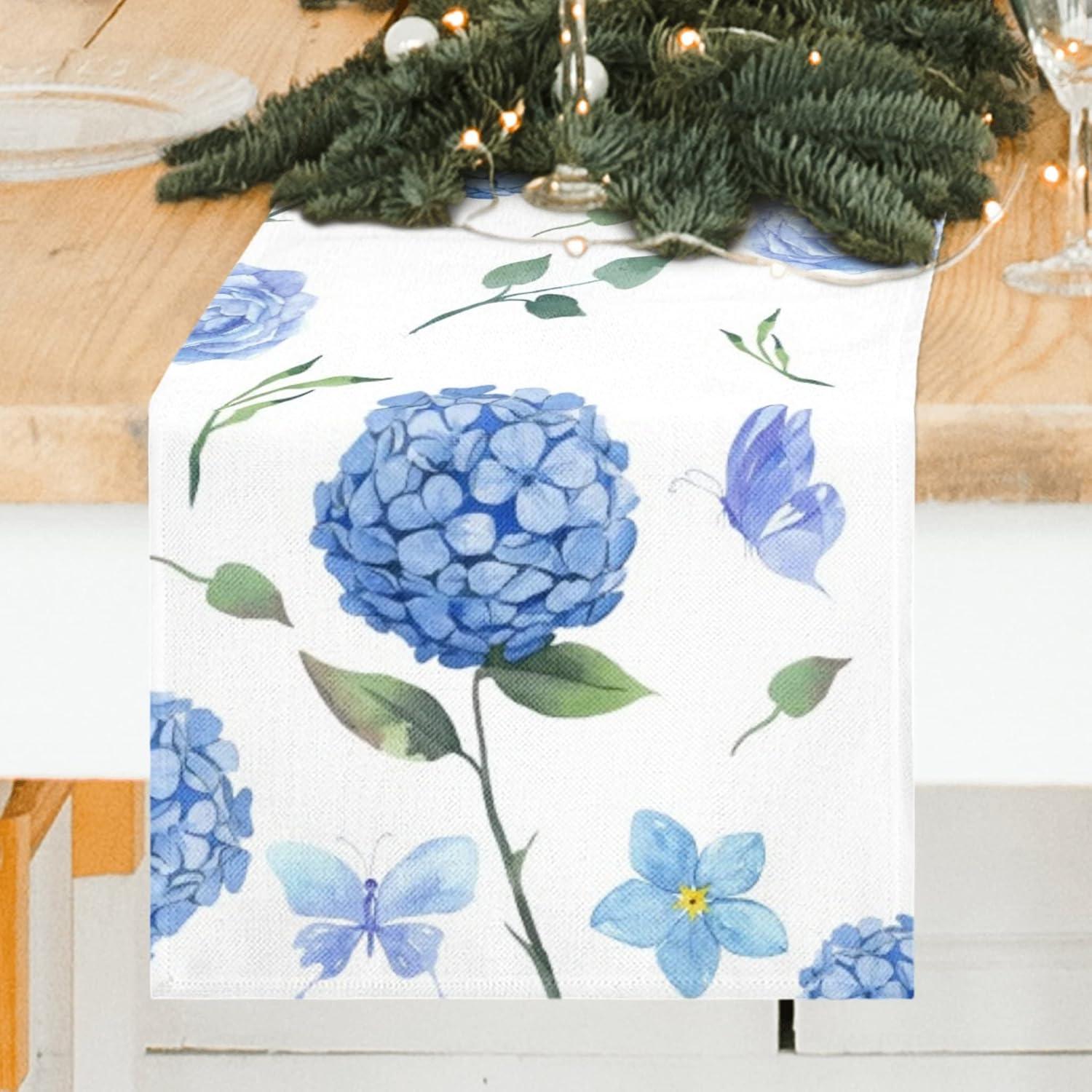 Lemon Burlap Table Runner Seasonal Spring Fall Kitchen Dining Linen Table Decoration for Indoor Outdoor Home Party Dinner 13x72 Inch