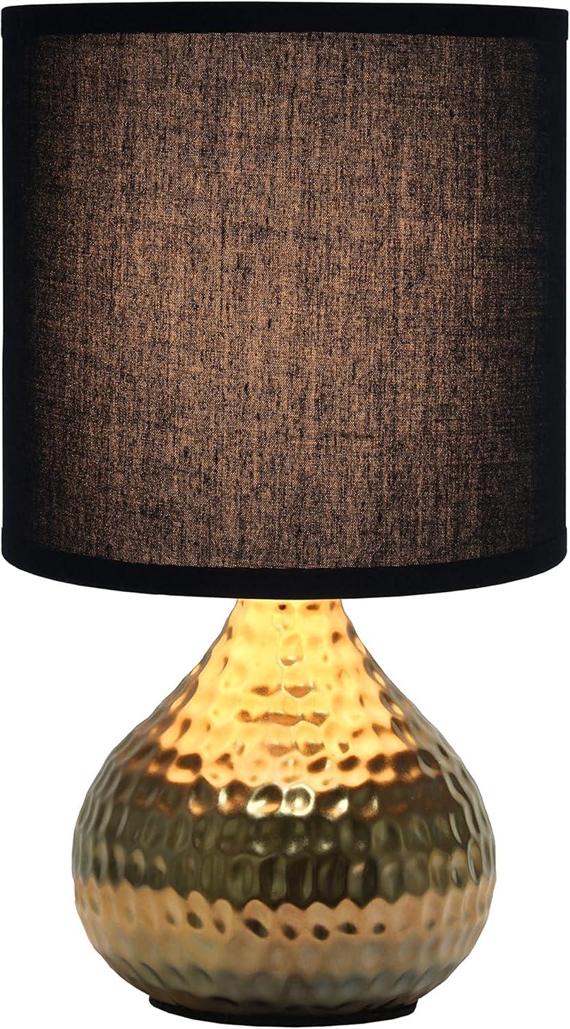 Hammered Drip Mini Table Lamp with Fabric Shade - Simple Designs