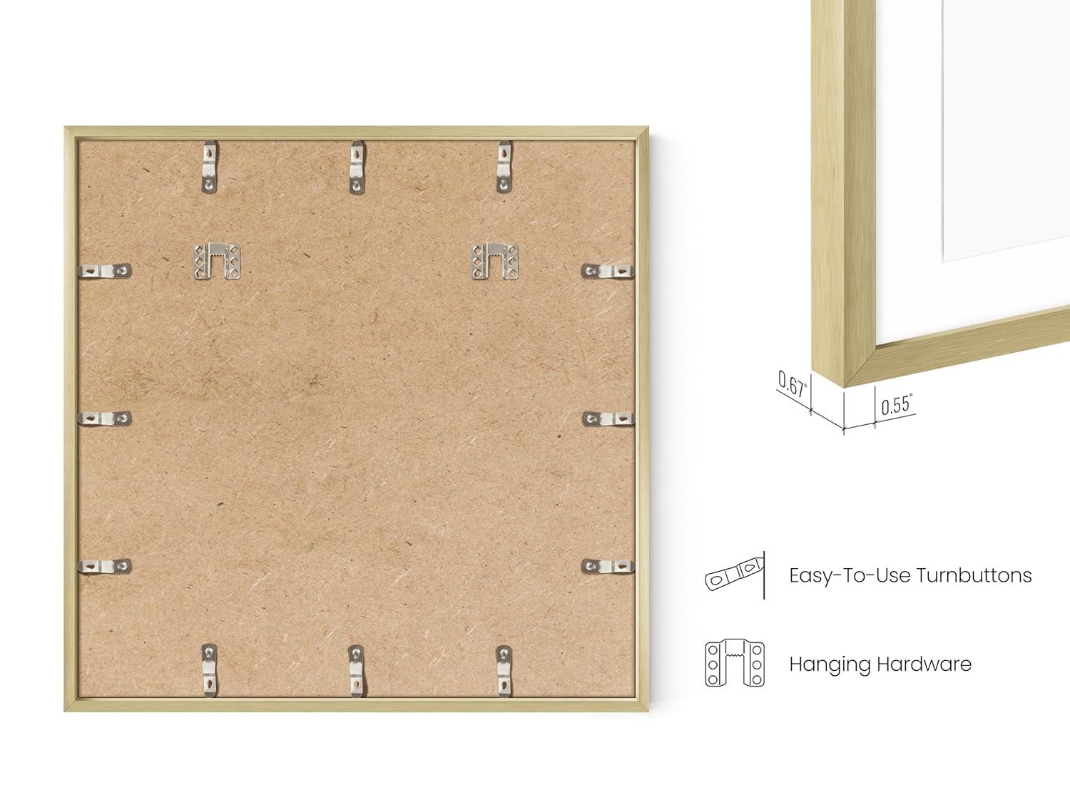 Haus and Hues Matted Square Metal Picture Frames (Set of 3) (Set of 3)