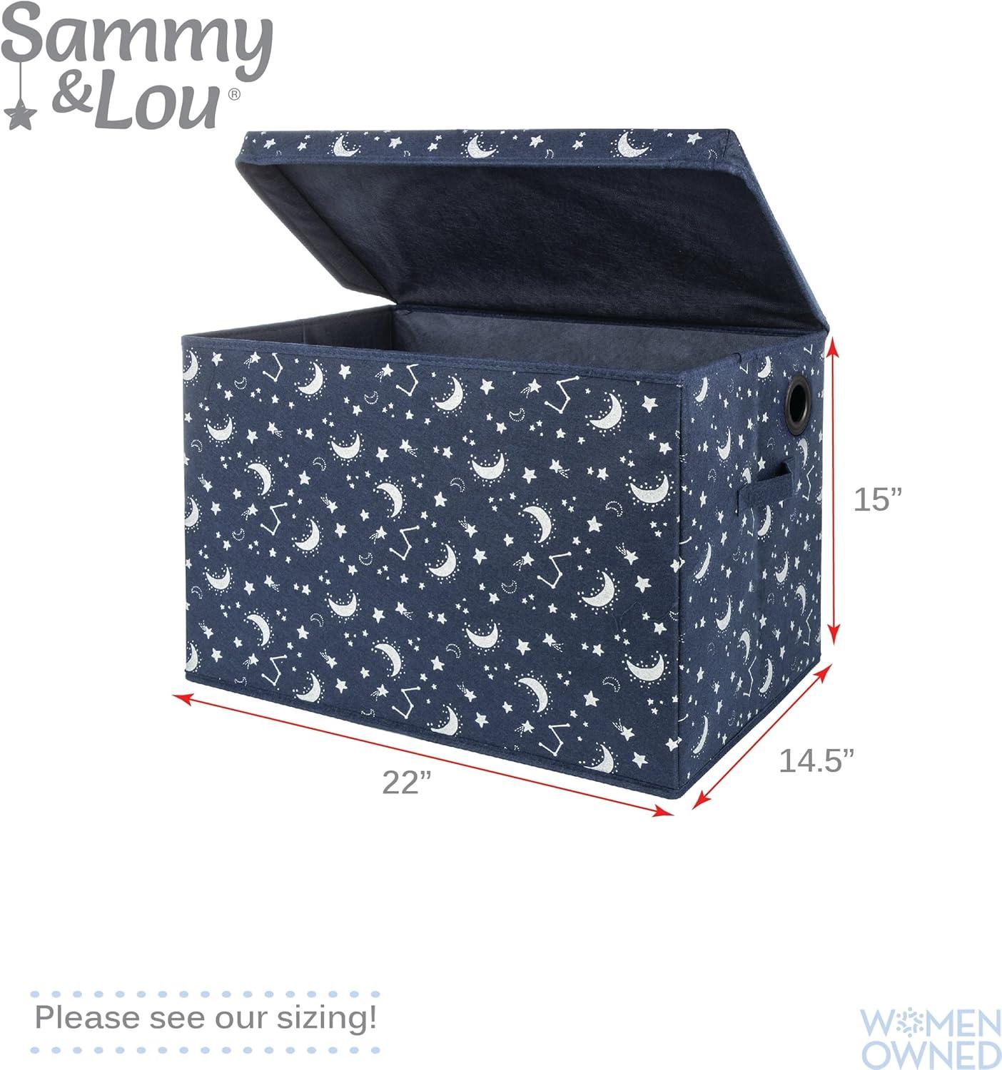 Sammy & Lou Kids' Felt Toy Chest, Toy Storage Box, Navy and White Constellation