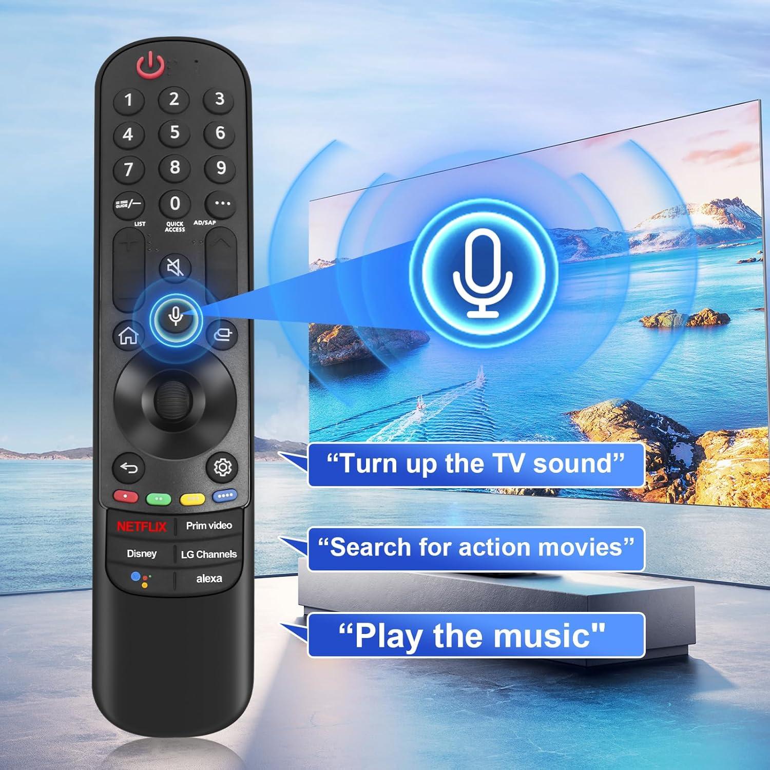 Black Voice Remote Control for LG Smart TV with Pointer and Voice Function