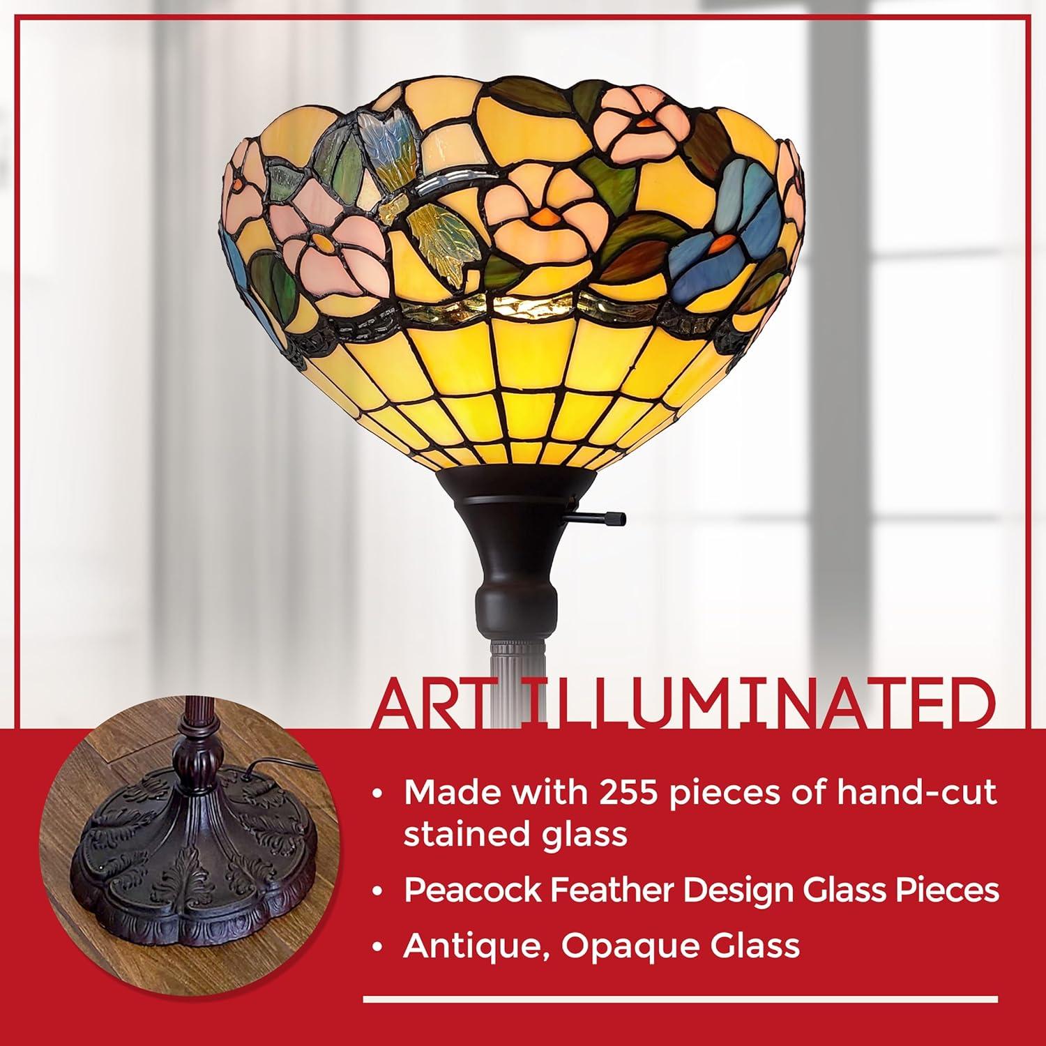 Amora Lighting White Color Torchiere Floor Lamp 72" Tall