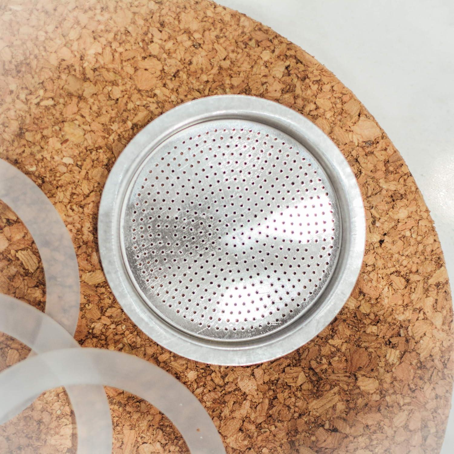 GROSCHE Milano Stovetop Espresso Maker Replacement - 9 Espresso Cup Size Silicone Gasket Seals (3 Seals) & 1 Replacement Filter Screen Kit for Moka Pots