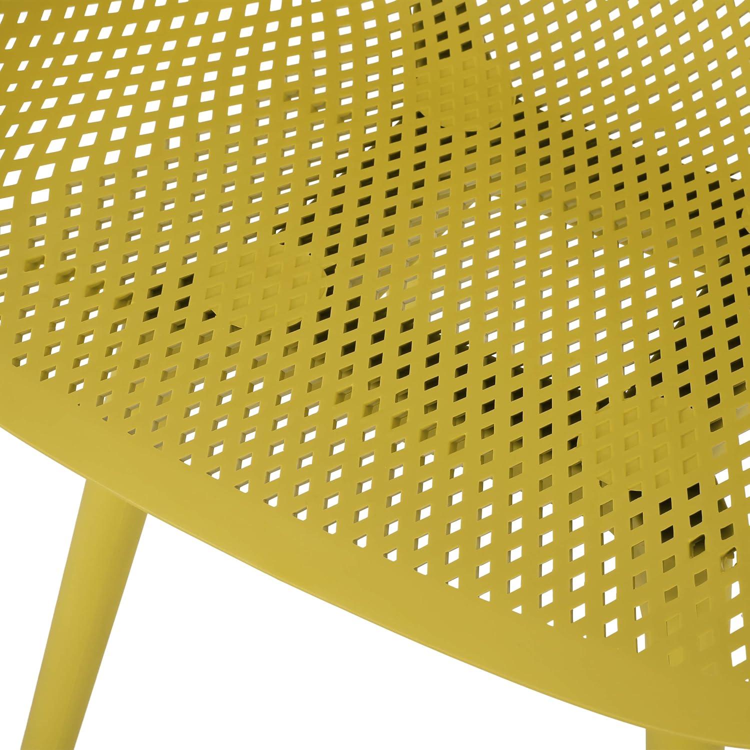 Yellow Polypropylene Outdoor Dining Chairs Set of 2