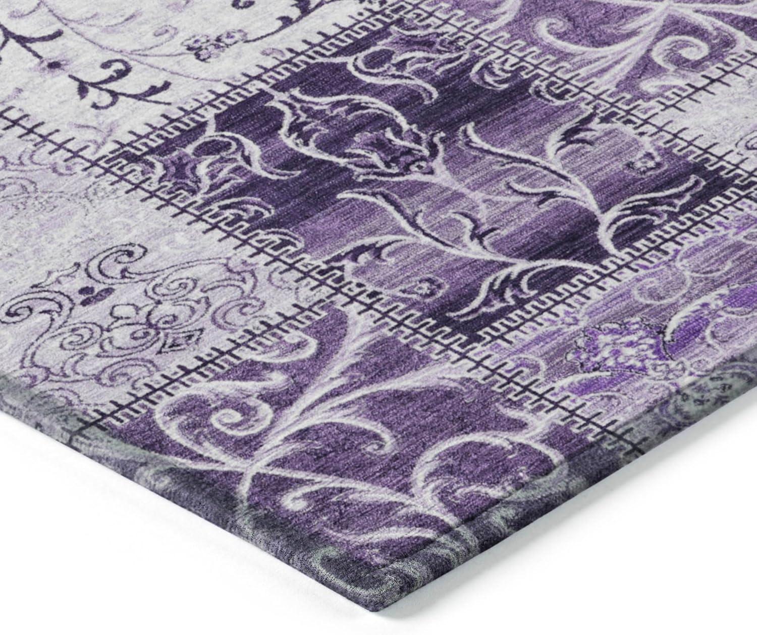 Addison Purple Geometric 5' x 7' Synthetic Area Rug