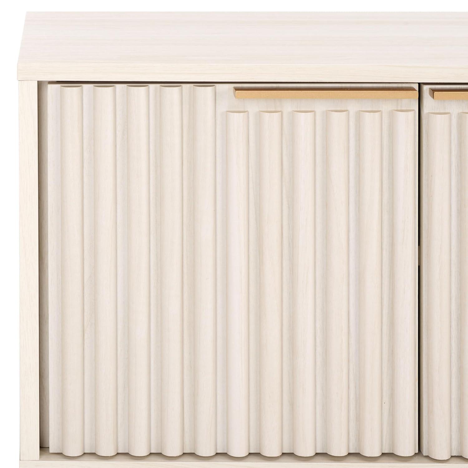 Lylia 4 Door Media Stand - MED9623 - Bleached White/Gold - Safavieh