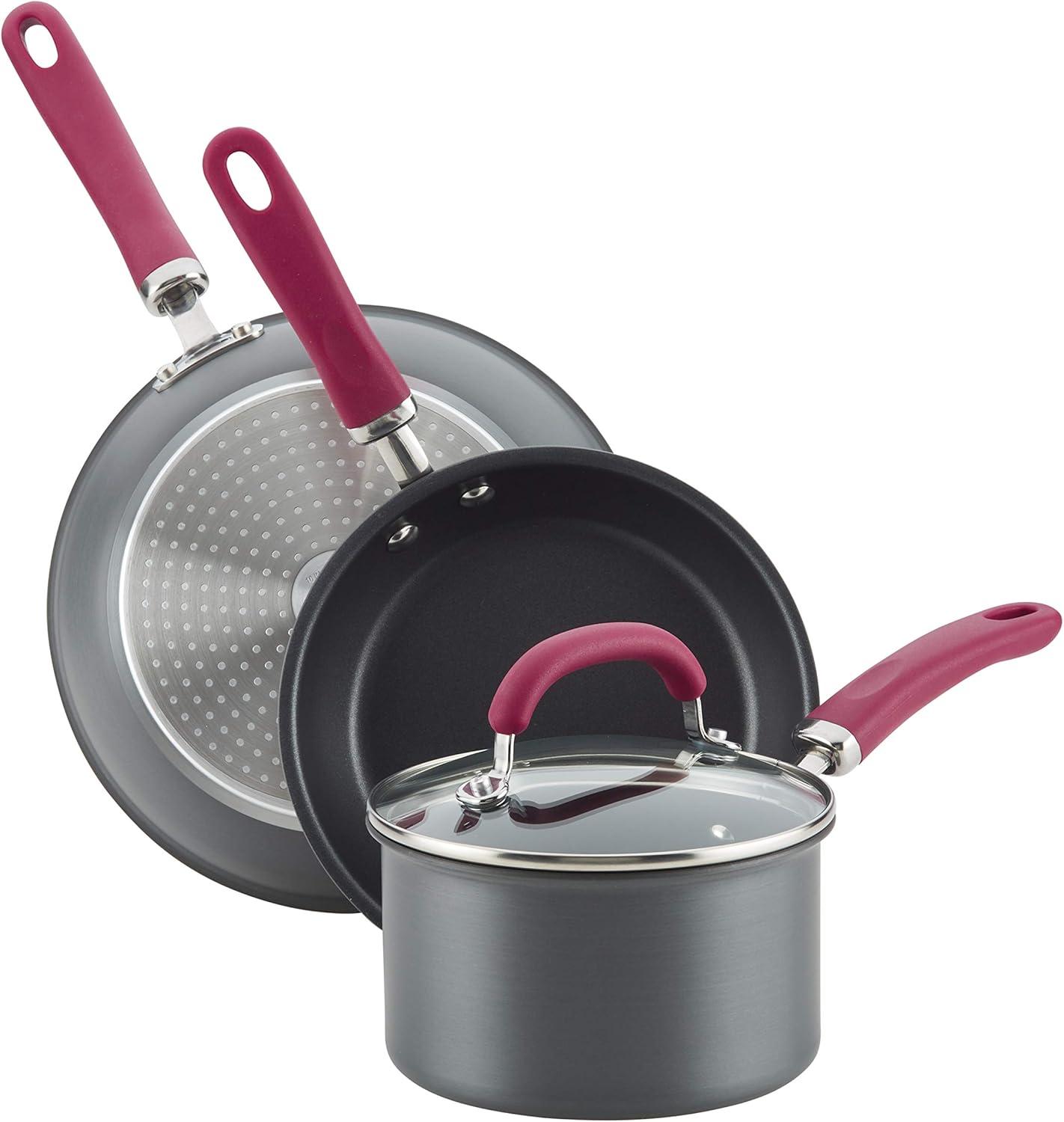 Rachael Ray Rachael Ray Create Delicious Hard Anodized Nonstick Cookware Induction Pots and Pans Set, 11 Piece
