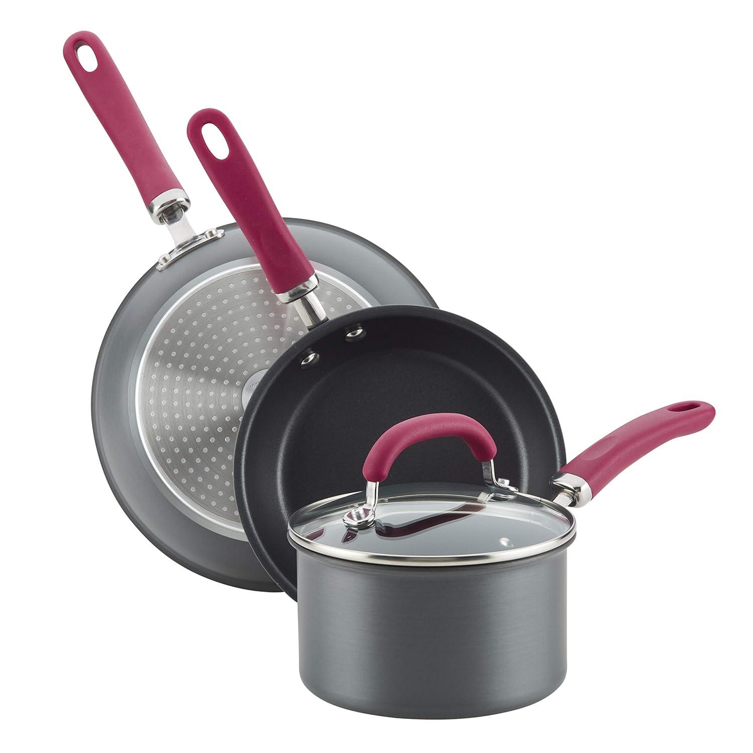 Rachael Ray Rachael Ray Create Delicious Hard Anodized Nonstick Cookware Induction Pots and Pans Set, 11 Piece