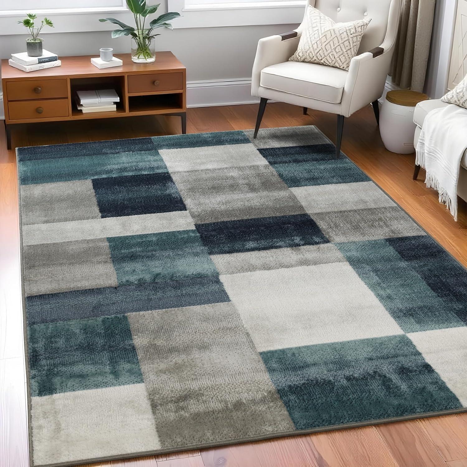 Rivulet Geometric Patchwork 4' x 6' Synthetic Area Rug