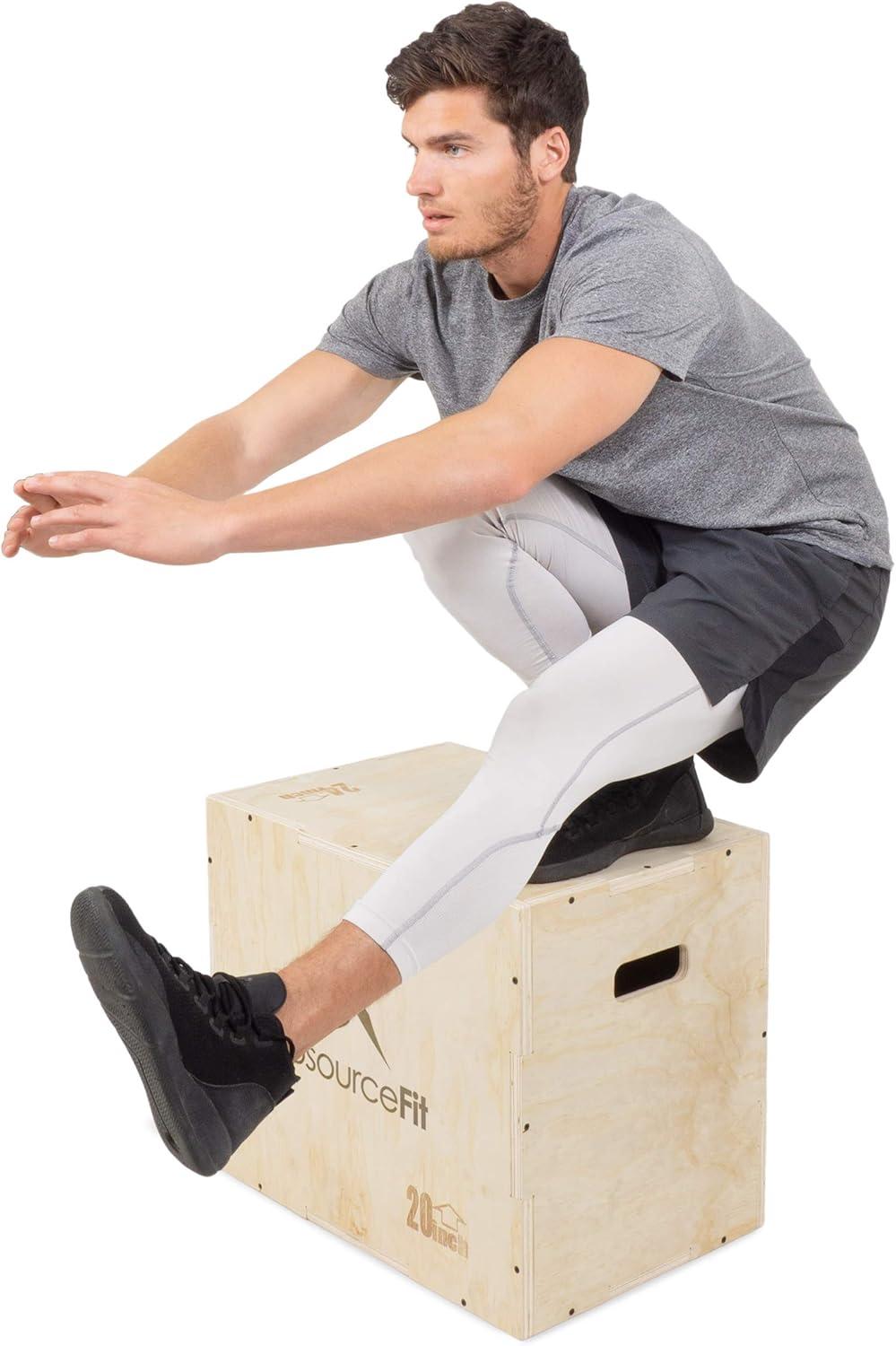 ProsourceFit 3-in-1 Wood Plyometric Jump Box, 16/12/14