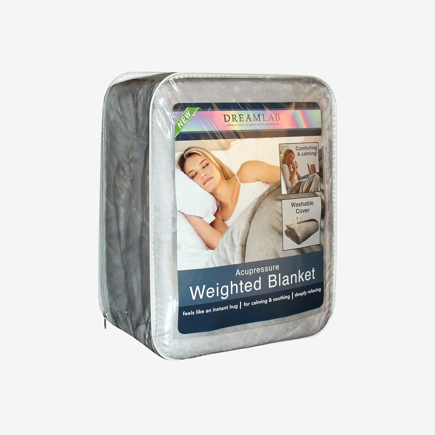DreamLab 15lb Weighted Blanket with Washable Cover, Grey