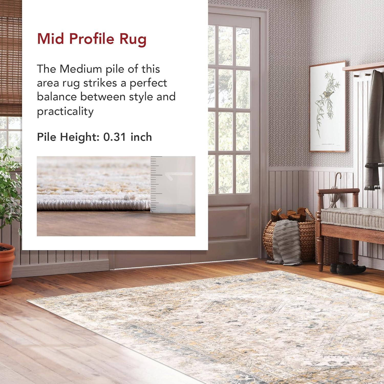Nuloom Madisson Medallion 2x10 Runner Indoor Area Rug for Living Room Bedroom Dining Room Entryway Hallway Kitchen, Gold/Ivory