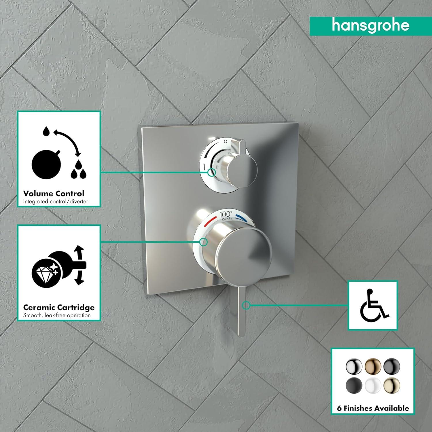 Ecostat Square Temperature Memory Thermostatic Valve Trim