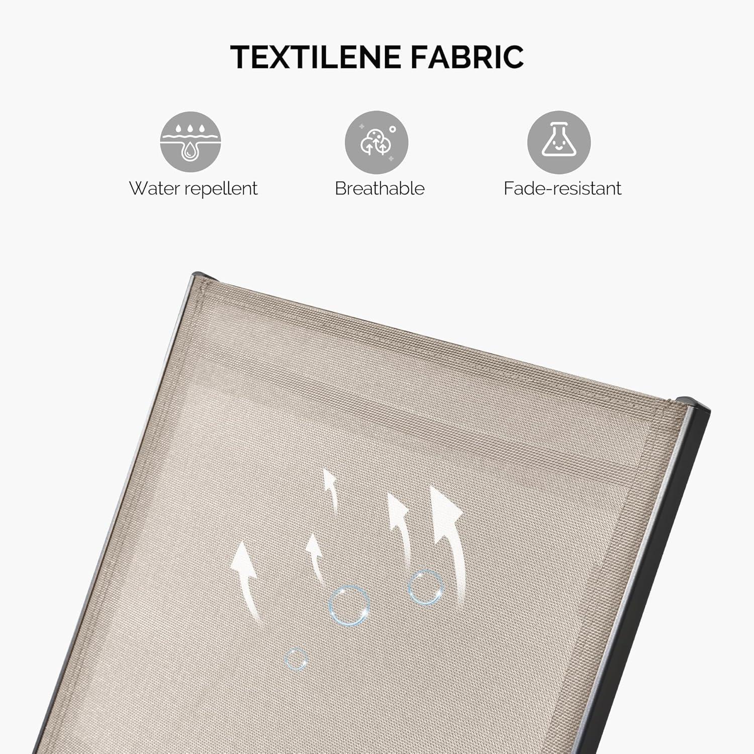 PURPLE LEAF Outdoor Chaise Lounge with Wheels for Outside 2 Pieces Aluminum Patio Lounge Chair with 5 Adjustable Position Recliner for Patio, Beach, Yard, Pool, Side Table Included, Beige