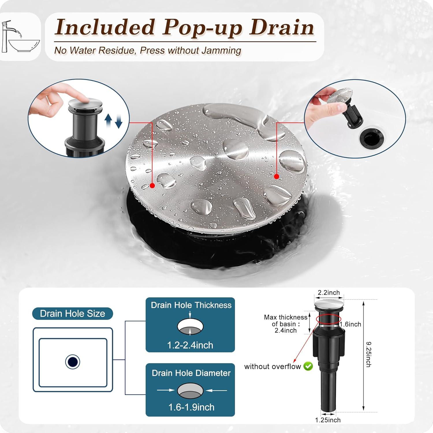 VIBRANTBATH 6009H-Black Vessel Sink Faucet Single-handle Bathroom Faucet with Drain Assembly