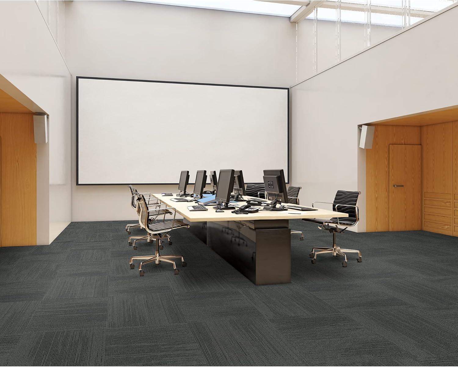 Elite 24" x 24" Gray Nylon Carpet Tile with Low Pile