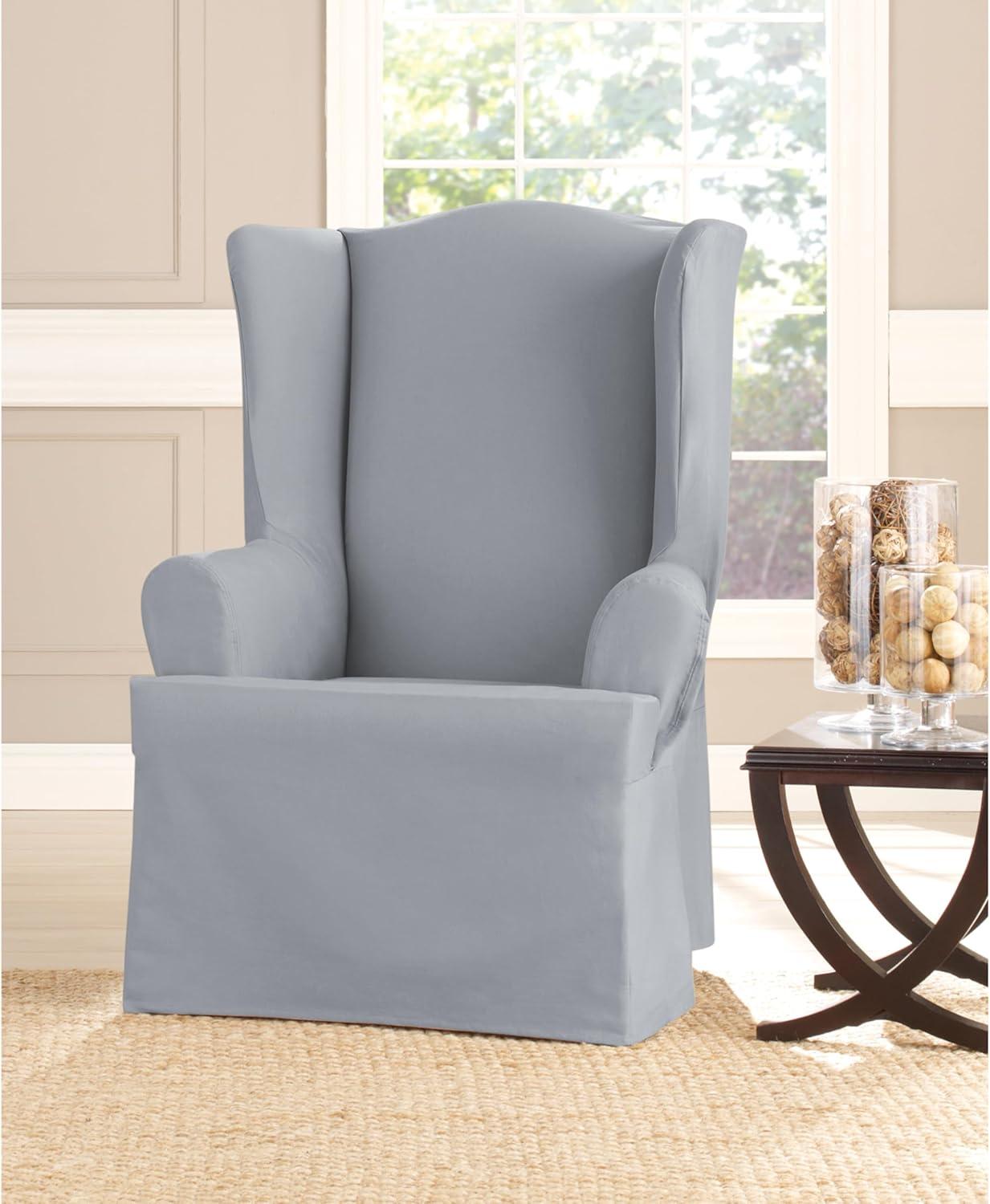 Cotton Box Cushion Wingback Slipcover