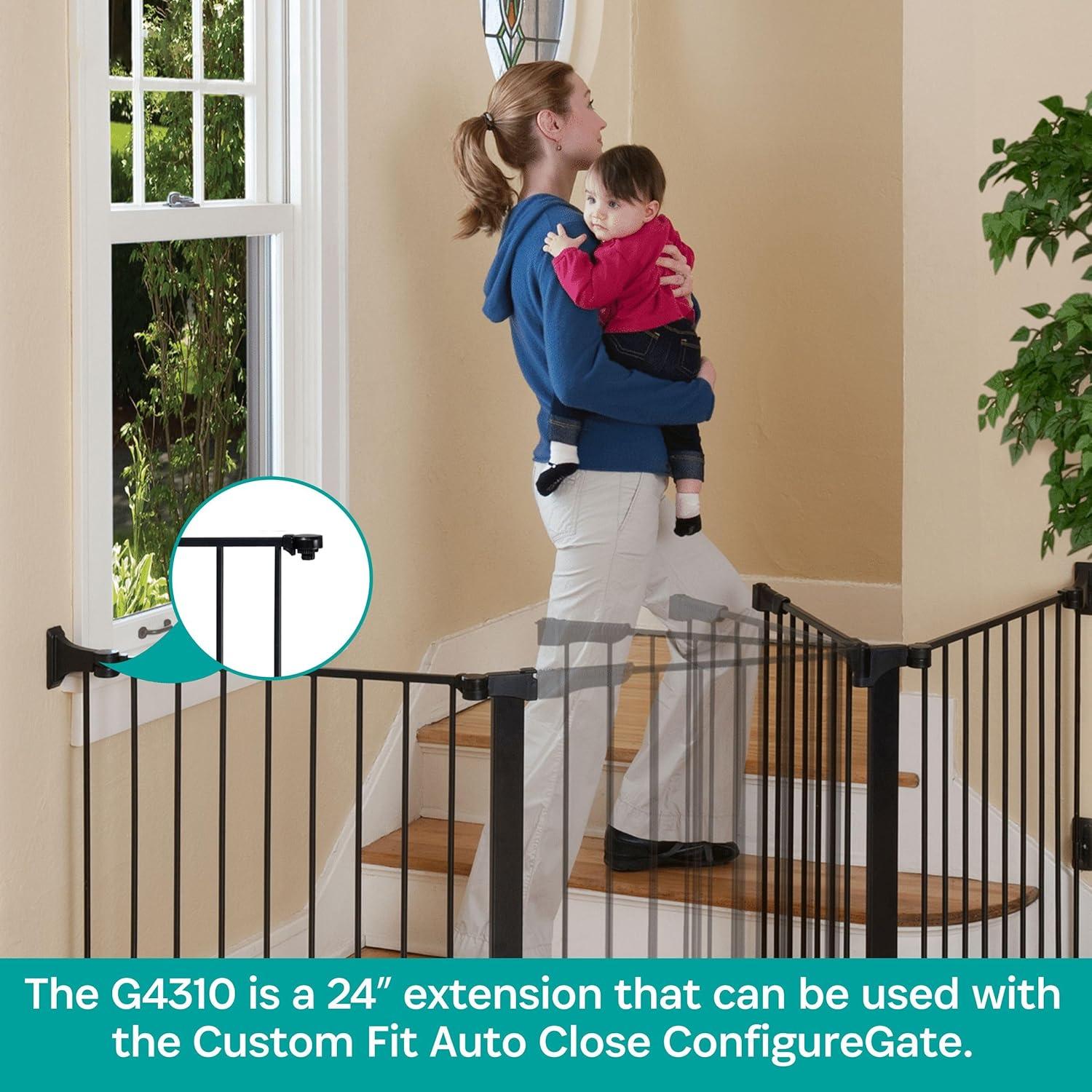 Kidco Black 24" Extension for Configure or Hearth Gate for Child Safety
