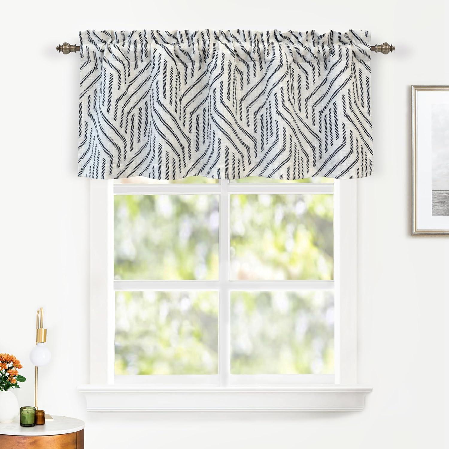 BrionyValance Striped Tailored 52'' W Window Valance