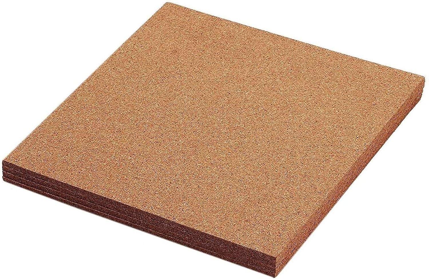 Natural 12x12 Square Cork Board Tiles, 4-Pack