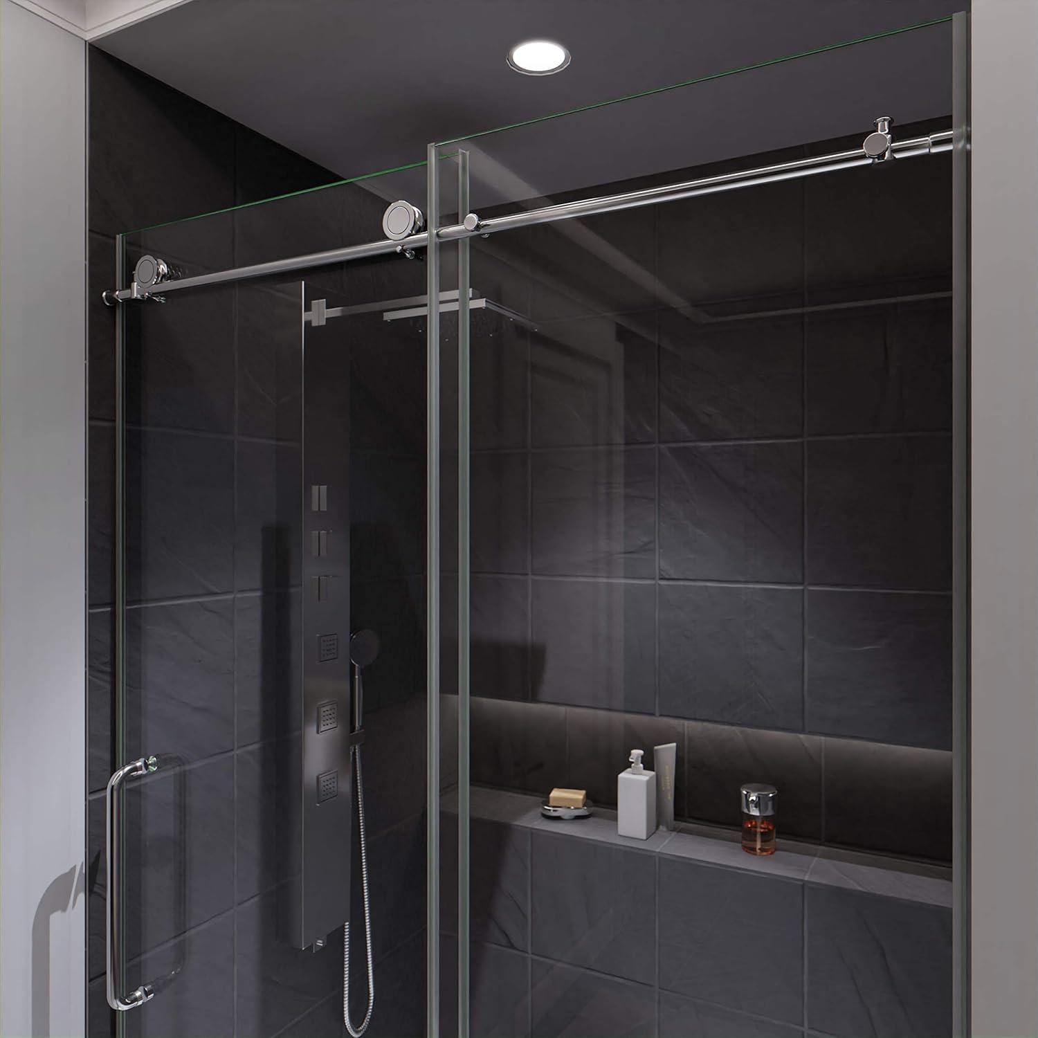 Madam Series 48" W x 76" H Single Sliding Semi-Frameless Shower Door