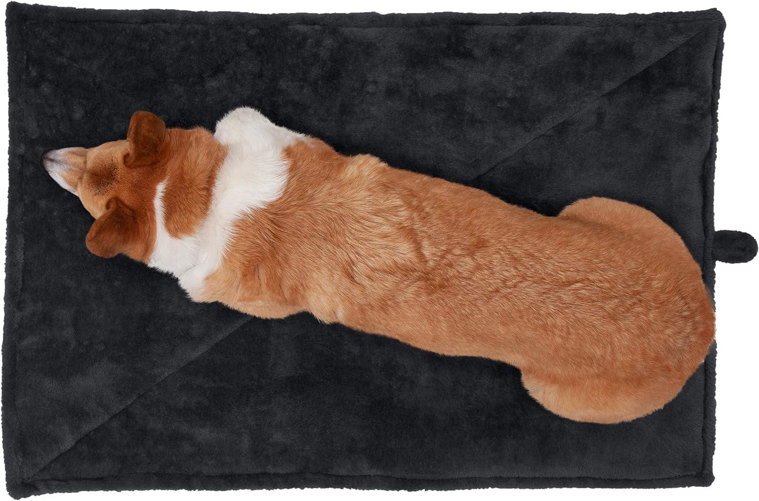 FurHaven Pet Products ThermaNAP™ Faux Fur Self-Warming Pet Bed Mat - Black, Small