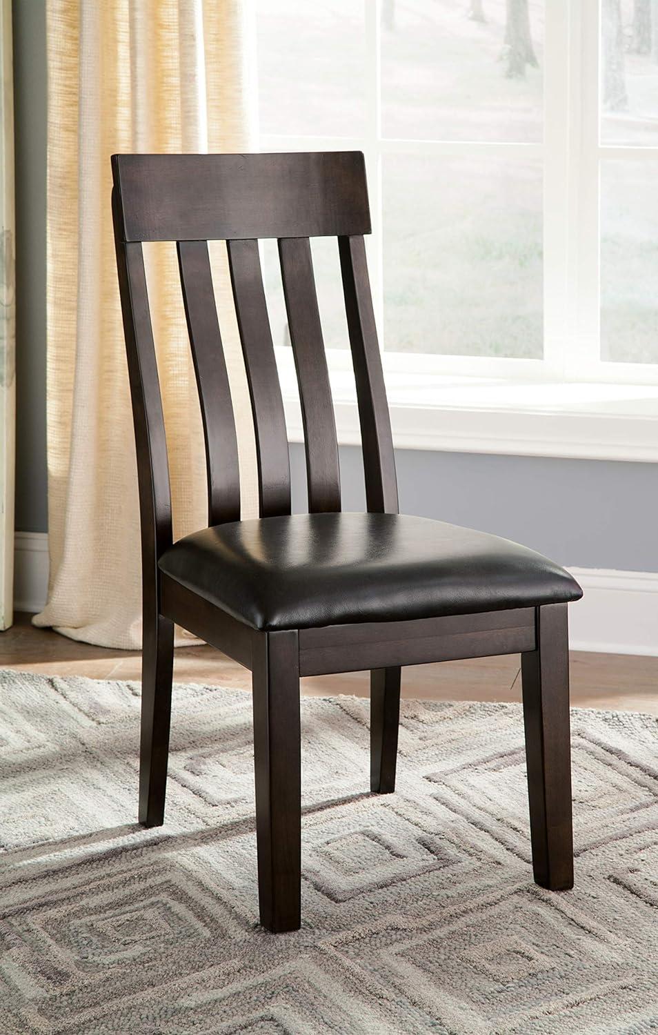 Haddigan Dark Brown Upholstered Wood Side Chair Set