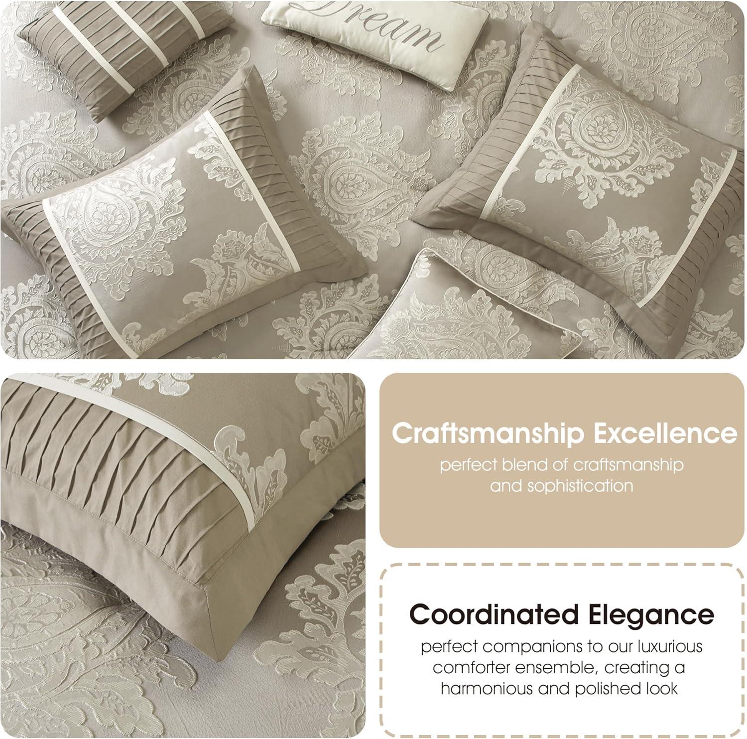 Therese 7 Piece Traditional Damask Comforter Set