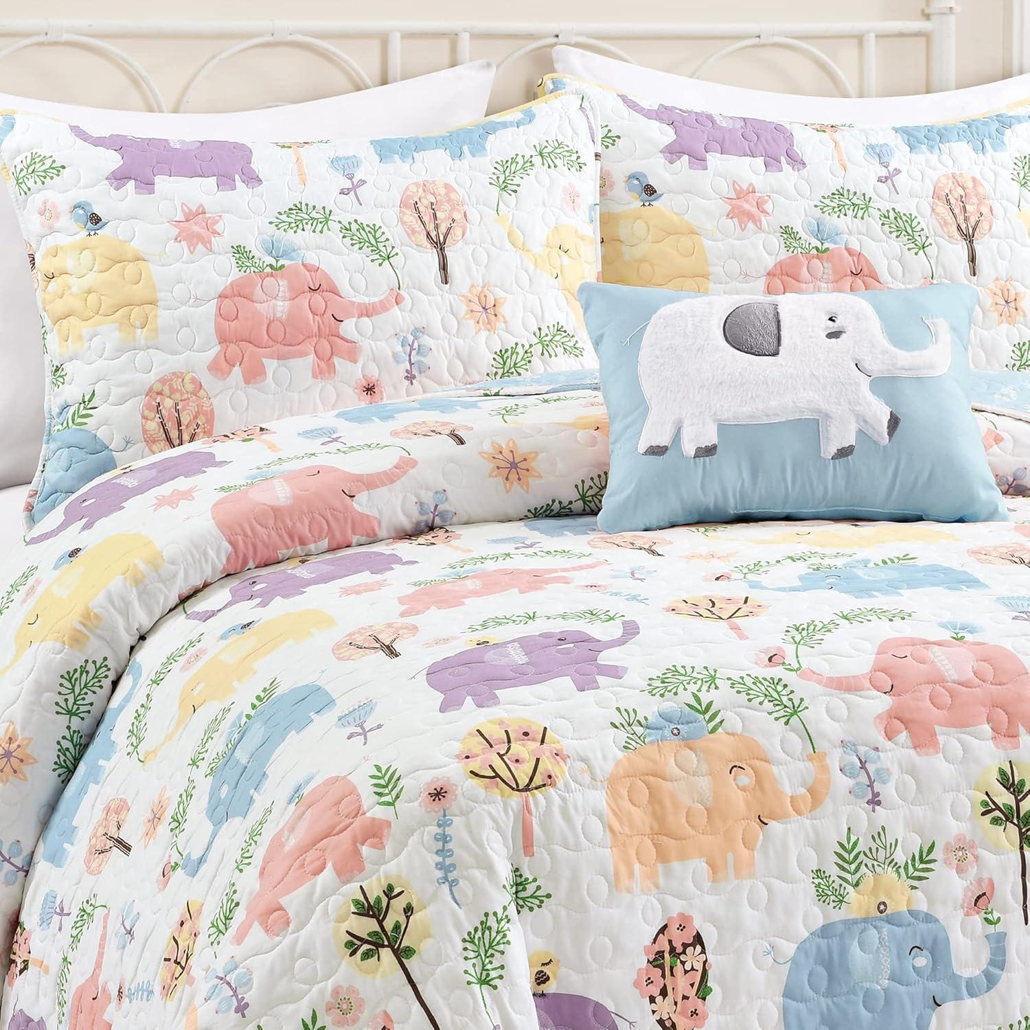 Hygge Elephant Quilt Set - Lush Décor