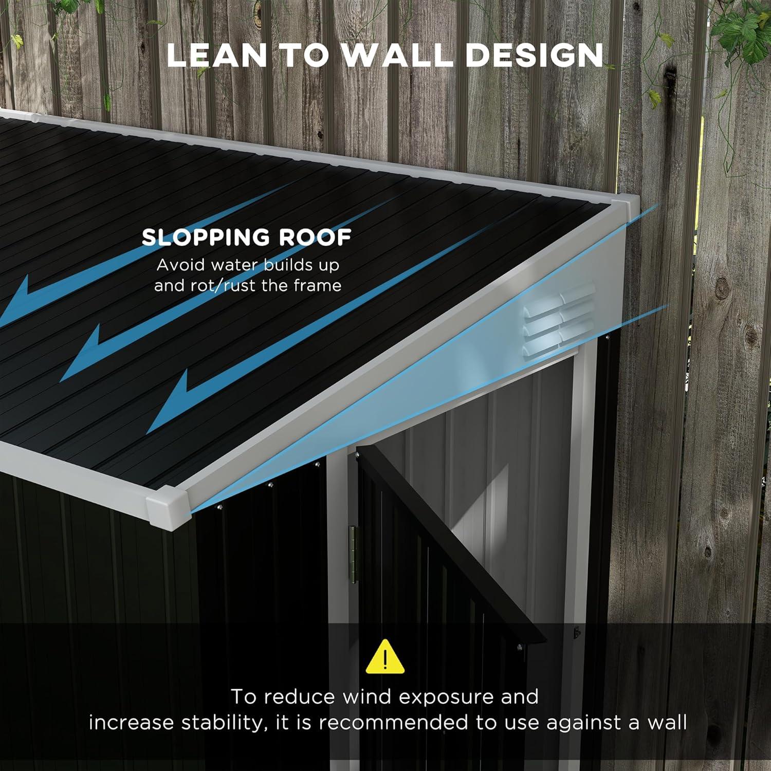 Outsunny Metal Lean-to Storage Shed