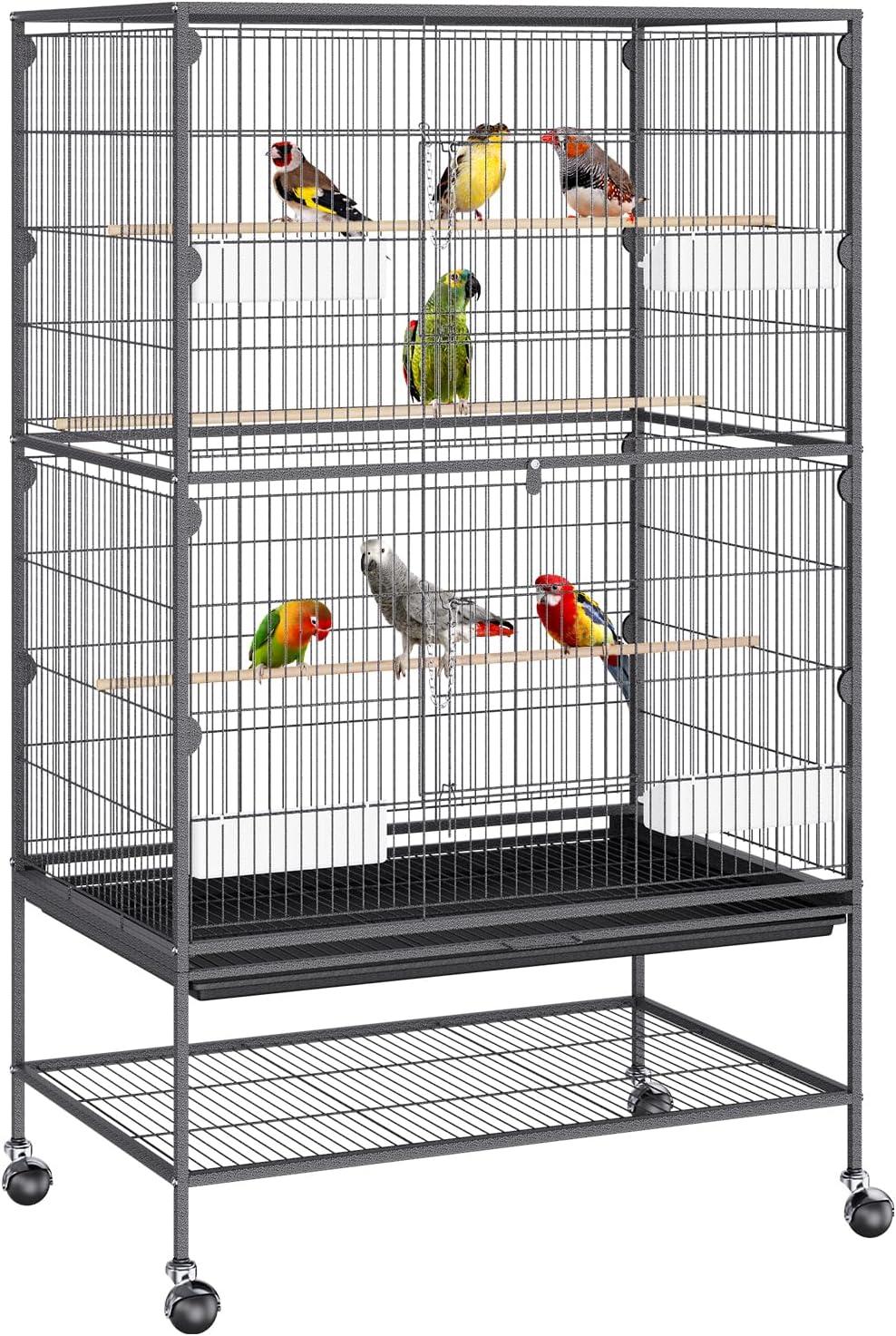 VEVOR Carbon Steel Flight Bird Cage for Parakeets, Cockatiels, Parrots 31*20*52inches