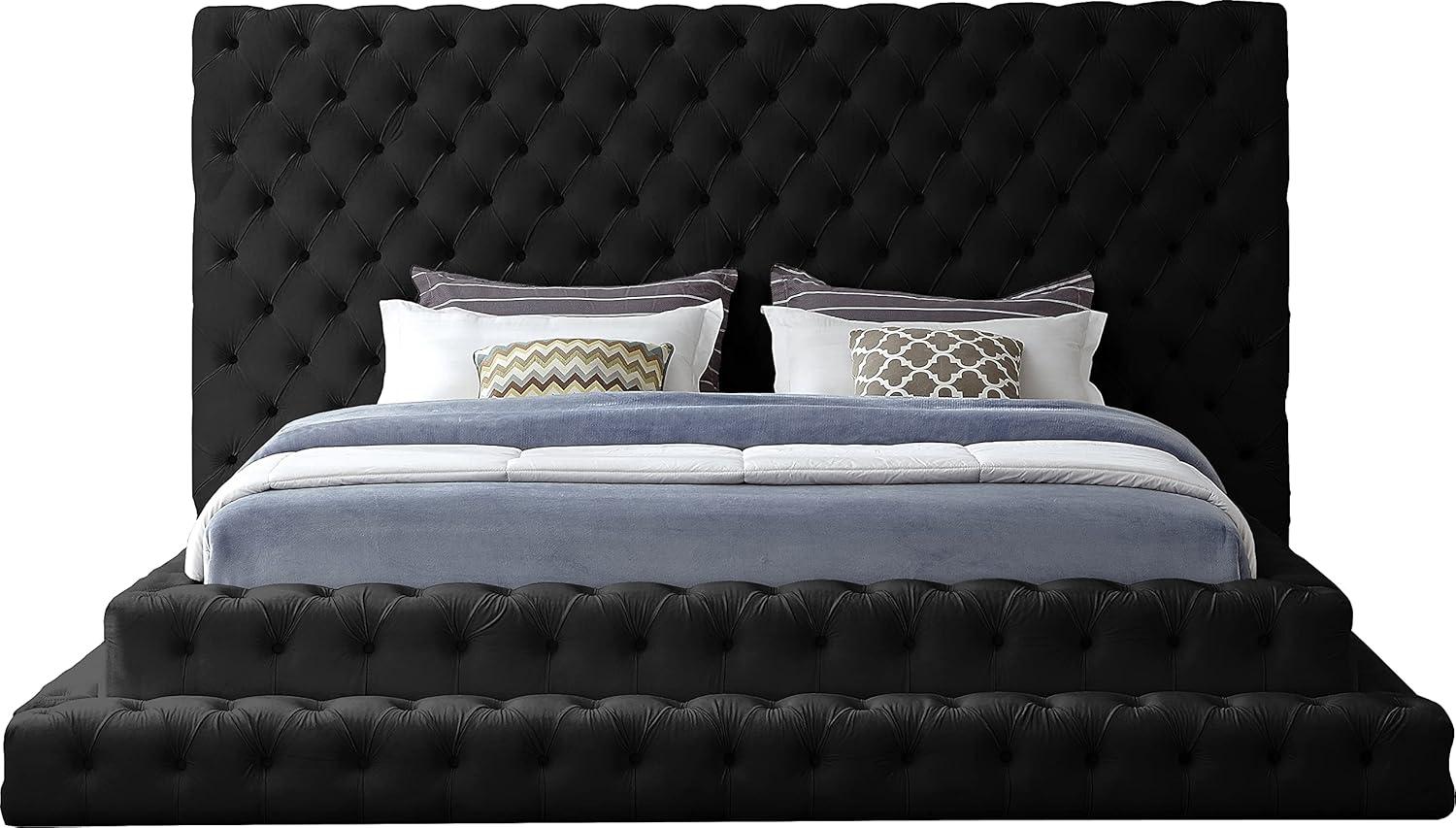 Meridian Furniture Revel Black Velvet King Bed