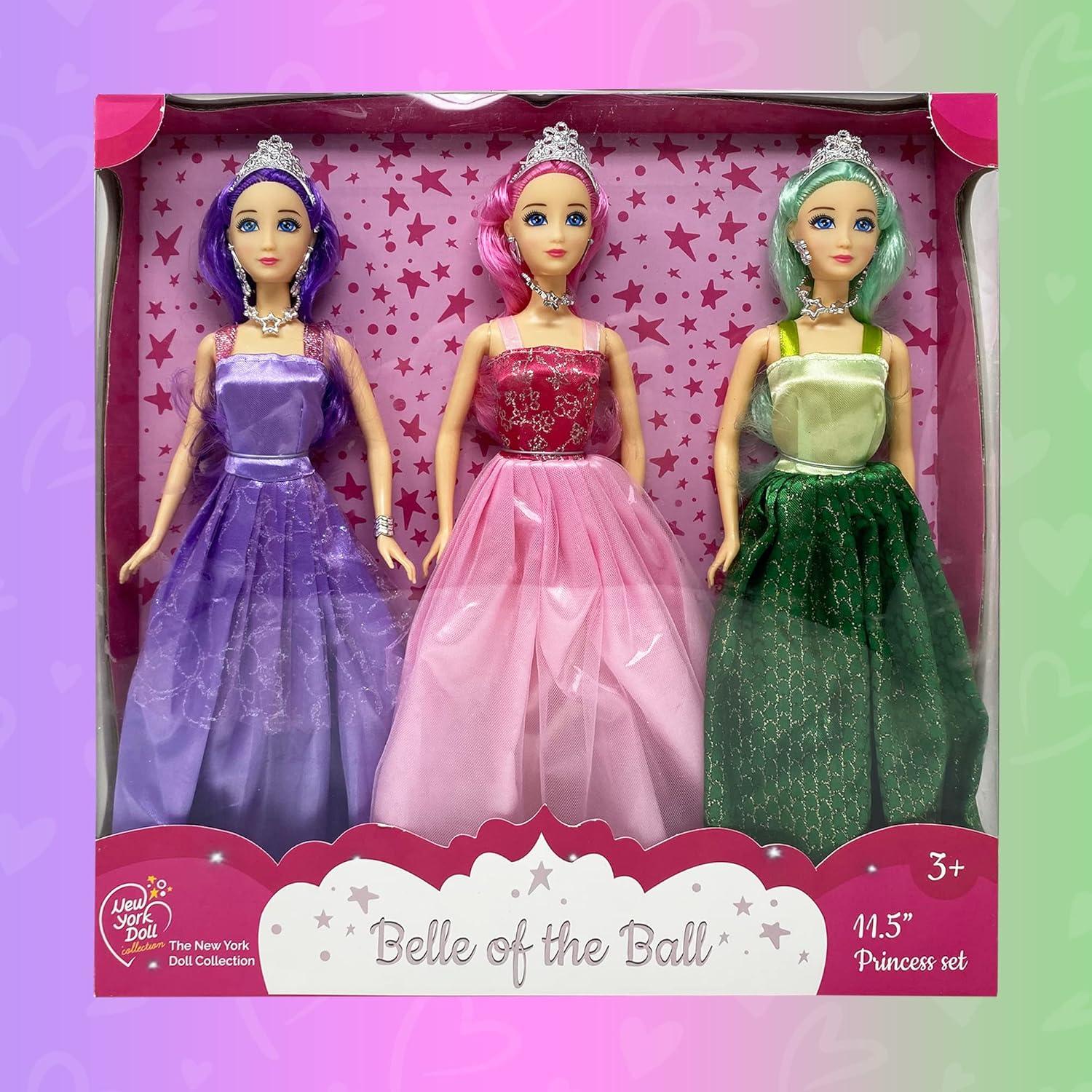 The New York Doll Collection 11.5 Inch Princess Dolls Pack