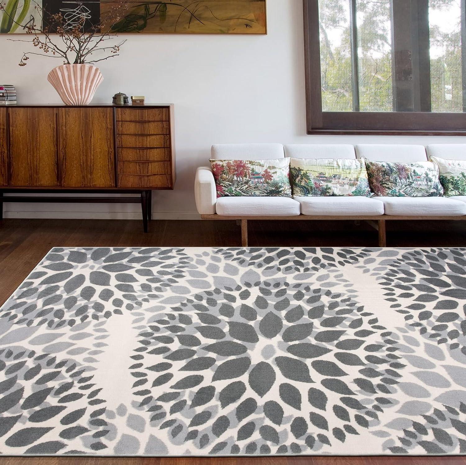 World Rug Gallery Modern Floral Circles Area Rug