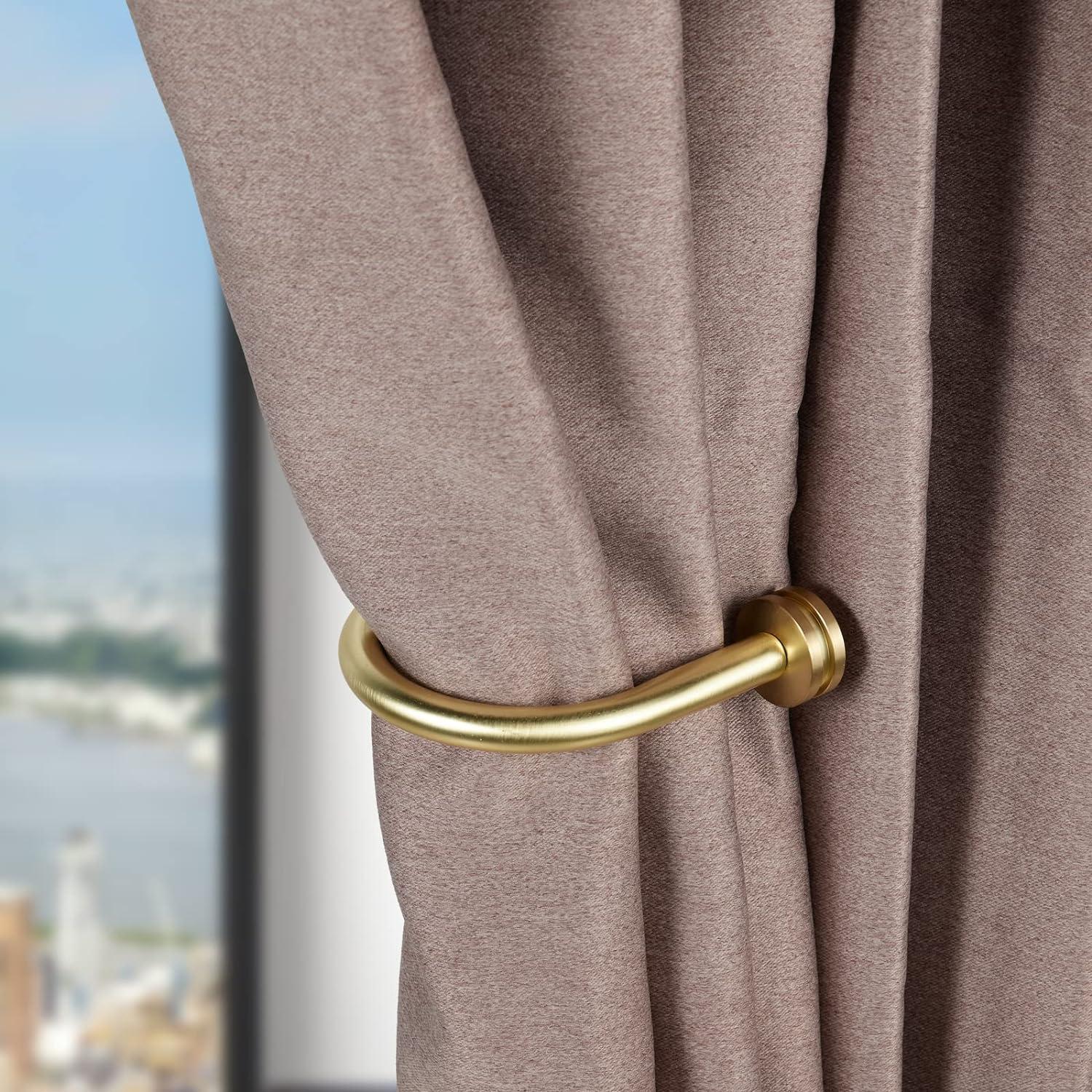 Meriville Decorative End Cap Window Curtain Holdbacks for Draperies (Set of 2)