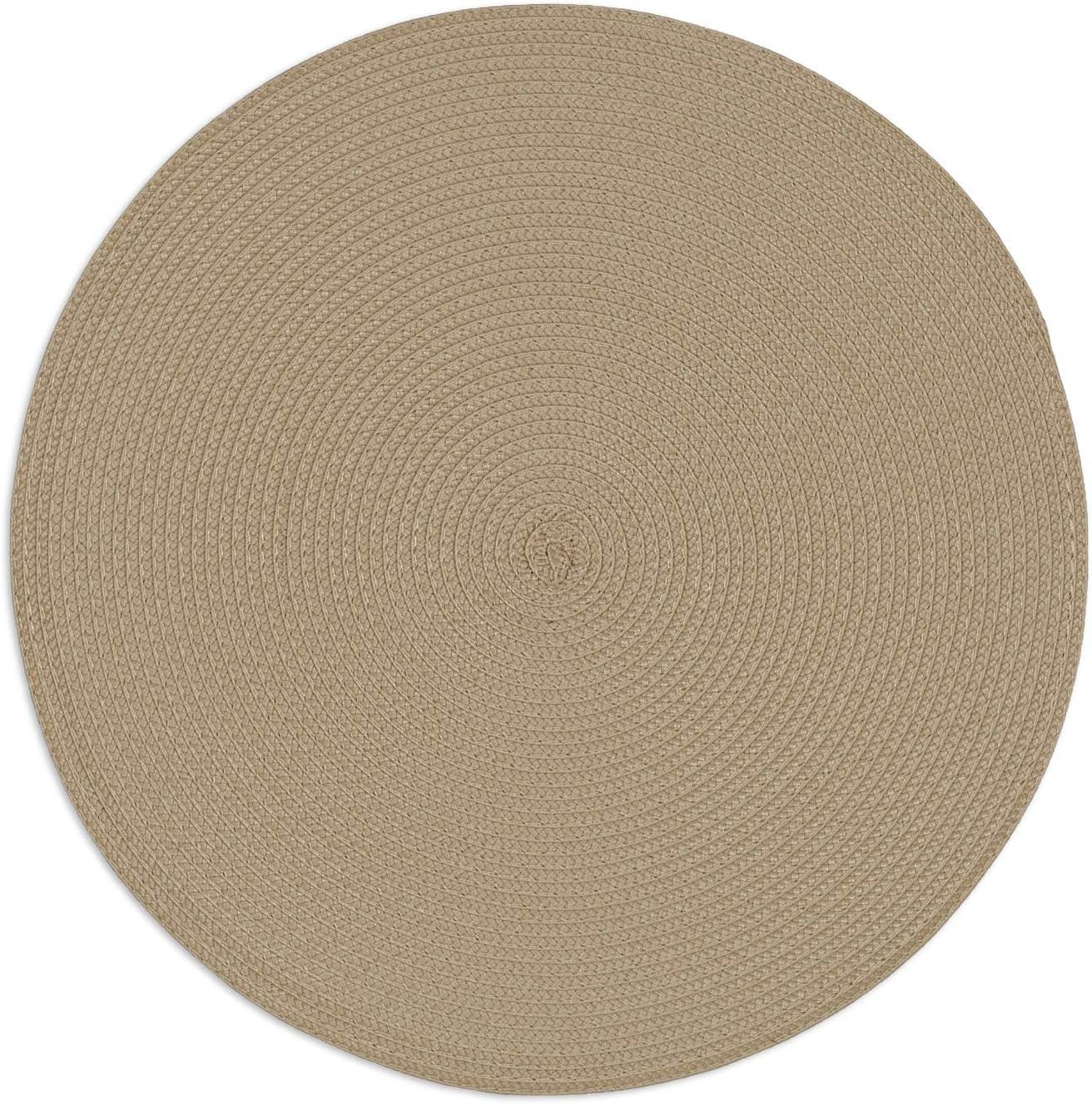 Natural Round Polypropylene Woven Placemat (Set of 6)