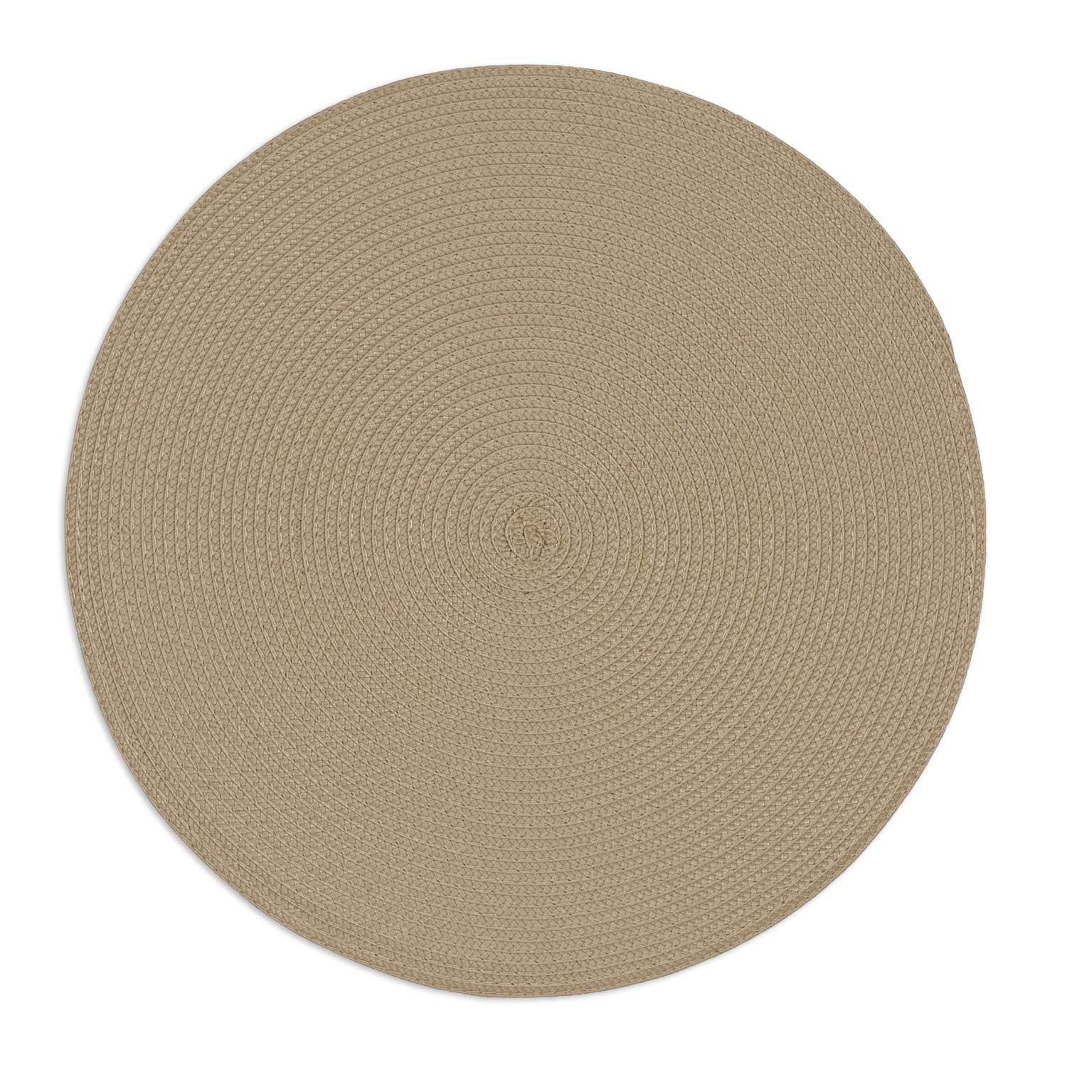 DII Round Woven Kitchen Placemat Set, Set of 6, 15" Diameter, 100% Polypropylene, Multiple Colors/Set Sizes