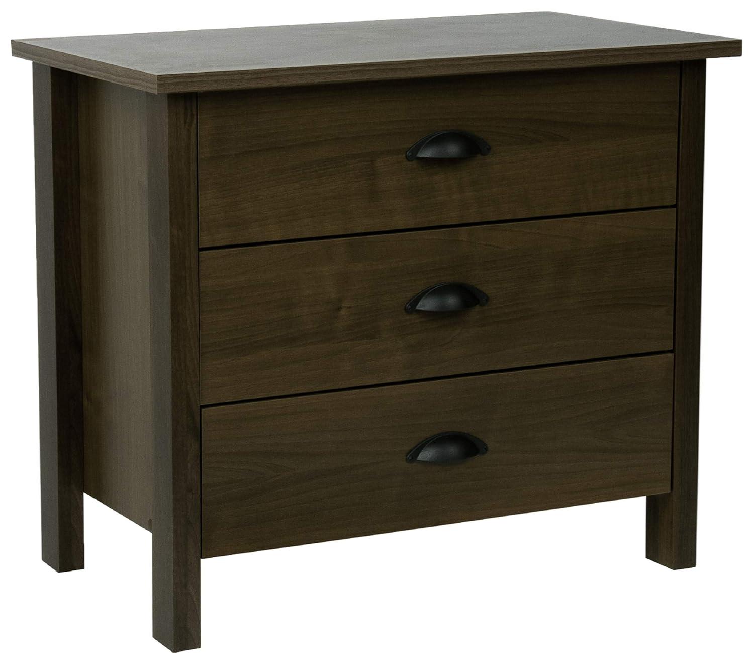 Jiowenm 3 Drawer Nouvelle Chest Walnut