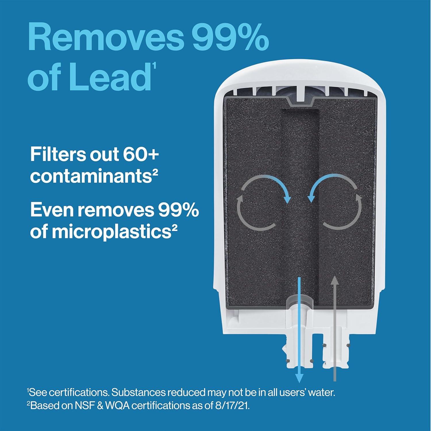 Brita Basic Faucet Mount System, Water Filter Reduces Lead and Chlorine, White