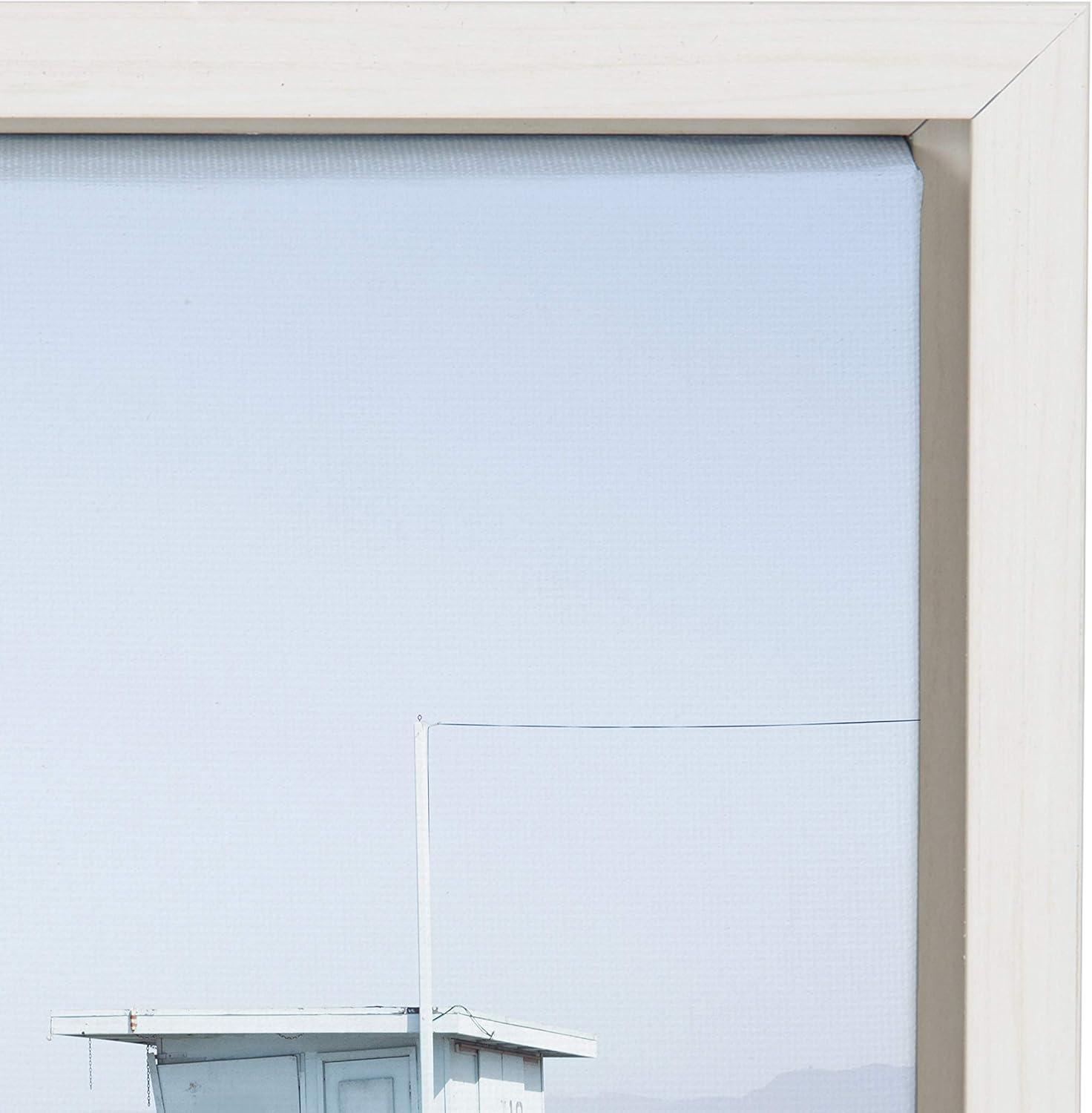 Pale Blue Lifeguard Tower Framed Canvas Print, 23x33