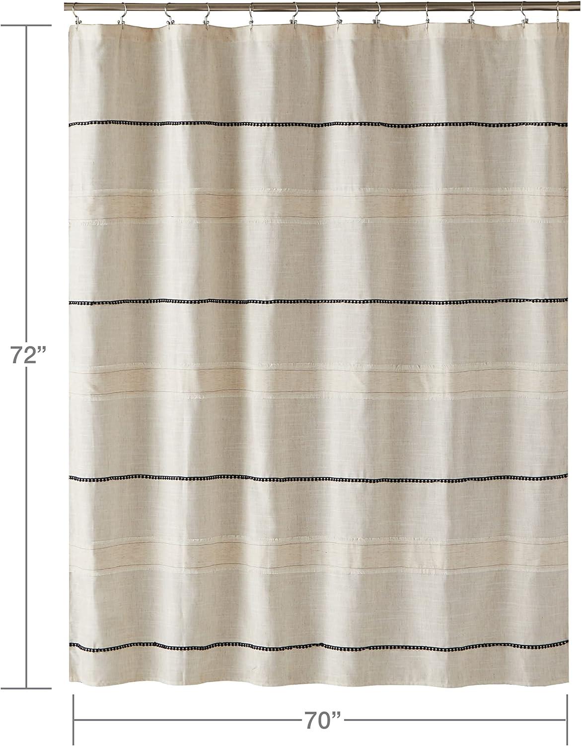 Saturday Knight Ltd. Frayser Shower Curtain Linen : Microfiber, Machine Washable, Non-Slip Backing