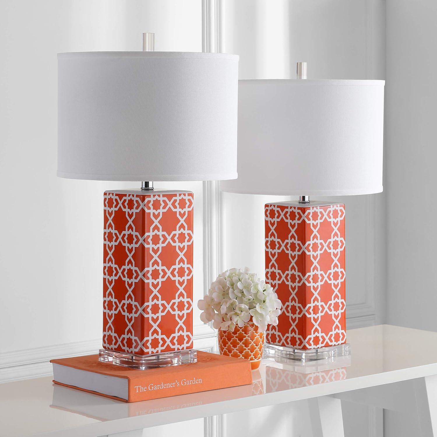 Quatrefoil Table Lamp (Set of 2) - Orange - Safavieh.